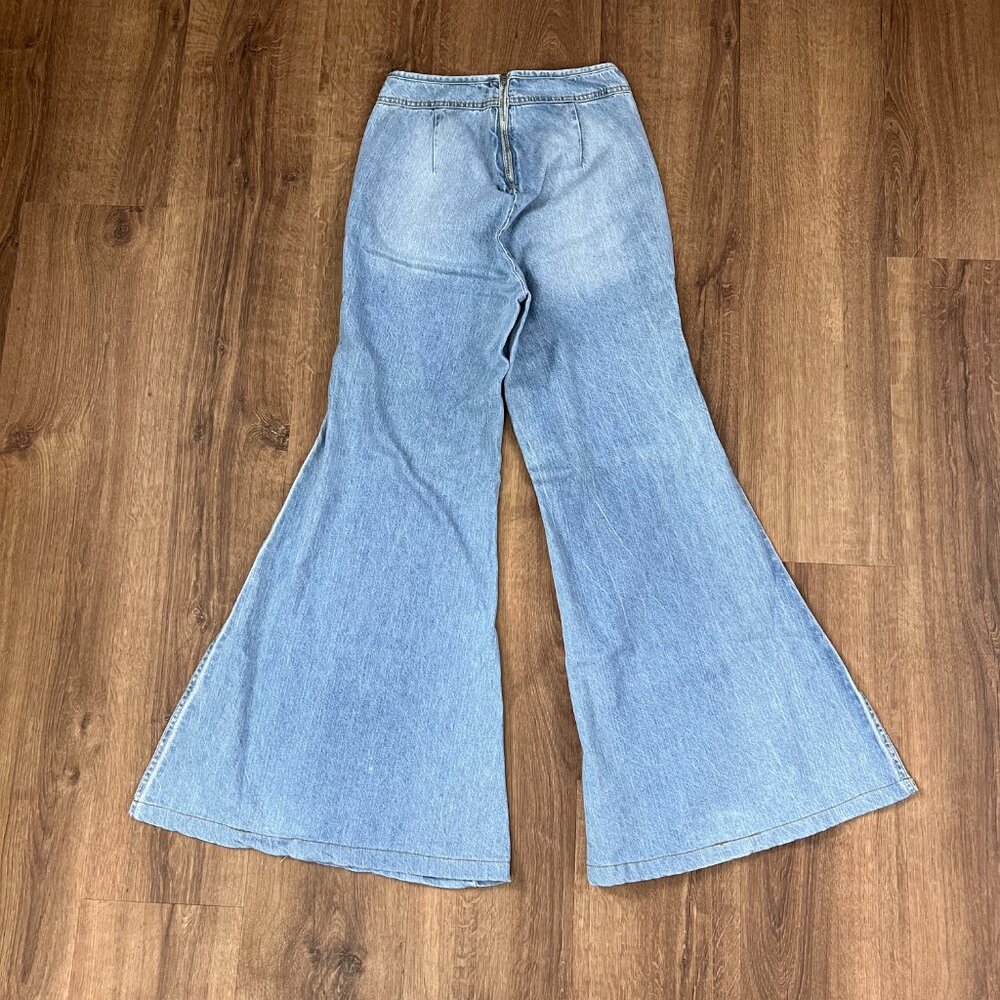 Farm Rio Wide Leg Flare Side Slit Jeans size 38 (XS) - Picture 3 of 12